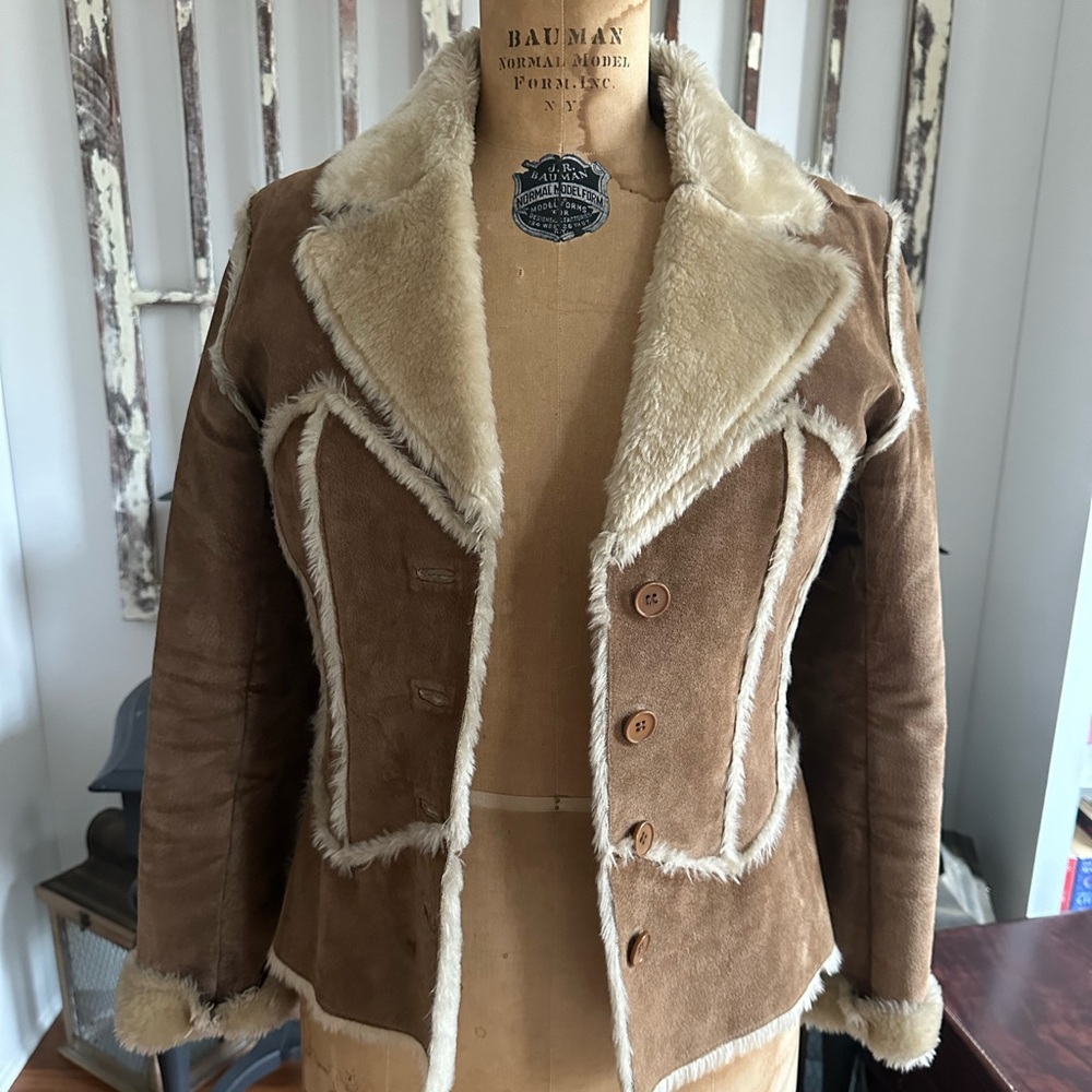 Genuine Wilson’s Leather Tan Suede and Faux Fur Women's Jacket